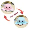 Image de Peluche poulpe réversible double face 30 cm -bleu clair + rose