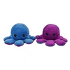 Image de Peluche poulpe réversible double face 20 cm -bleu + violet