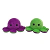 Image de Peluche poulpe réversible double face 20 cm -violet + vert