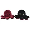 Image de Peluche poulpe réversible double face 20 cm - bordeaux + noir