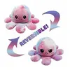 Image de Animal en peluche Bébé poulpe recto-verso qui peut être retourné 20 cm -rouge + bleu