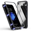Image de Coque pour iPhone SE 2020 / iPhone SE 2022 - Coque Magnétique Noir Housse Etui 360 Intégral Full Protection Métal Film Vitre Ecran Ultra Résistant