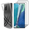 Image de Coque pour Samsung Galaxy NOTE 20 et 2 Verres Trempé Bord Noir - Protection Silicone Souple Film Vitre Protection Ecran