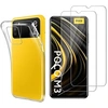 Image de Coque pour Xiaomi Poco M3 et 2 Verres Trempé - Protection Silicone Souple Film Vitre Protection Ecran