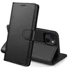 Image de Coque pour iPhone 13 (6,1) - Portefeuille Noir Rabat Clapet Aimanté Rangement Cartes