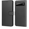 Image de Coque pour Google Pixel 6 - Portefeuille Noir Rabat Clapet Aimanté Rangement Cartes