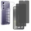 Image de Coque pour Samsung Galaxy S24 et 2 Verres Trempé Noir Anti Espion Vitre Protection Ecran