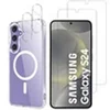 Image de Coque pour Samsung Galaxy S24 et 2 Verres Trempé écran et 2 Protections Caméra - Cercle magnétique intégré