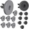 Image de Roues de lave-vaisselle universelles pour paniers inférieur et supérieur [Lot 16] Pièces de rechange compatible avec AEG Candy Electrolux Faure Ikea