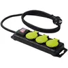 Image de Rallonge multiprise étanche Diall, 1.5m, 3 prises, 16A, noire, avec interrupteur