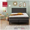Image de Ensemble boxspring surmatelas + matelas + sommier + tête de lit + pieds ENCHANTEUR Chine gris 2x90x200