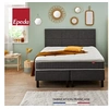 Image de Ensemble boxspring surmatelas + matelas + sommier + tête de lit + pieds ENCHANTEUR Chine gris 2x100x200