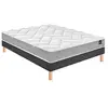 Image de Ensemble matelas primo, sommier Vigoroso gris fumé et pieds Back To Basics 140x190