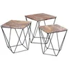 Image de Lot de 3 Tables Basses Acier et Effet Marbre Gris - ERLING -