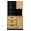 Image de Buffet Vaisselier Multi-Rangement Aspect Bois - DINAJ -