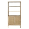Image de Buffet 2 Portes Effet Bois et Façades Rotin - MAYA -