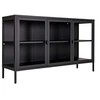 Image de Buffet 3 Portes Verre et Acier Noir - HENDRA -