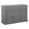 Image de Buffet 3 Portes 3 Tiroirs Coloris Gris - MELINA -