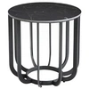 Image de Bout de Canapé Rond Plateau Céramique Marbré Cadre Métal Gris Anthracite - KLODIE -