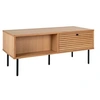 Image de Table basse 2 Tiroirs Effet Tasseaux Teinté Chêne Clair - LOWAN -