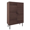Image de LOWAN - Buffet Haut 2 Portes Effet Tasseaux Teinté Chêne Foncé - HOUSE_NORDIC