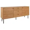 Image de LOWAN - Buffet 3 Tiroirs 2 Portes Effet Tasseaux Teinté Chêne Clair - HOUSE_NORDIC