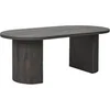 Image de Table basse Ovale Pieds Relief MDF Effet bois foncé - ANKARA -