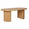 Image de Table basse Ovale Pieds Relief MDF Effet bois naturel - ANKARA -