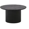 Image de Table basse Ronde 80cm Pieds Relief MDF Effet bois foncé - ANKARA -