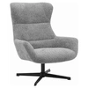 Image de BORIS - Fauteuil Tissu Peluche Gris Pied Pivotant Métal Noir - HOUSE_NORDIC