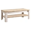Image de Table Basse Aspect Chêne Blanchi et Double Plateau Chêne clair - NASHVIL -