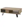 Image de Table Basse 1 Tiroir Effet Bois Naturel et Noir - CARSON -