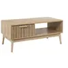 Image de Table Basse 1 Tiroir Effet Bois avec Tasseaux - PAJAN -