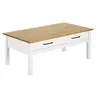Image de Table Basse Rectangulaire 1 Tiroir Bois Ciré et Blanc - TINA -