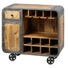 Image de Meuble Bar Multi-Rangements Acier et Bois Massif - EDWIN -