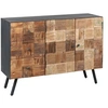 Image de Buffet 2 Portes 3 Tiroirs Acier et Bois Massif - FULBERT -