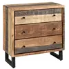 Image de Commode 3 Tiroirs Acier et Bois Massif - ODILON -