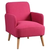 Image de Fauteuil Rembourré Tissu Rose - TEODORE -
