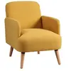 Image de Fauteuil Rembourré Tissu Jaune - TEODORE -