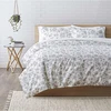 Image de 3S. x Collection Taie d'oreiller, ou de traversin en coton - TREE LIFE - Blanc/Gris 50 x 70 cm sans volant