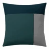 Image de 3S. x Collection Taie d'oreiller, taie de traversin en coton - TRIO - Bleu Canard / Gris 63 x 63 cm sans volant