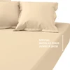 Image de 3S. x Tertio Drap Housse uni Grand Bonnet satin de coton - Beige - Ecru 160 x 200 cm