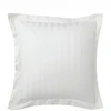 Image de 3S. x Tertio Taie d'oreiller ou de traversin satin de coton 2 faces uni / rayé - Blanc 63 x 63 cm avec volant