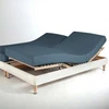 Image de 3S. x Tertio Drap housse sommier Articulé Gaze de coton - Bleu - Orage 2 x 70 x 190 cm