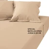 Image de 3S. x Tertio Drap-housse grand bonnet coton - Beige - Rosé 160 x 200 cm