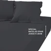 Image de 3S. x Tertio Drap-housse grand bonnet coton - Gris - Anthracite 180 x 200 cm