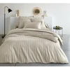 Image de 3S. x Tertio Housse de couette satin de coton 2 faces uni / rayé - Beige - Ecru 240 x 220 cm