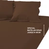 Image de 3S. x Tertio Drap-housse grand bonnet XL Coton - Marron - Chocolat 140 x 190 cm