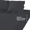 Image de 3S. x Tertio Drap-housse grand bonnet XL polycoton - Gris - Anthracite 160 x 200 cm