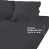 Image de 3S. x Tertio Drap-housse grand bonnet polycoton - Gris - Anthracite 90 x 190 cm